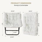 Soft Faux Fur Large Size Folding Lounge Reading Chair