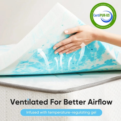 2-3 Inch Gel Memory Foam Mattress Topper Full Size Cooling Mattress Soft and Breathable
