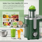 Compact Fruits Juicer,500W Juice Extractor Machine Wide Mouth 3” Feed Chute