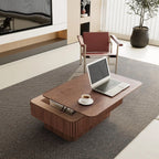 38.6" Lift Top Coffee Table with Storage, Fluted Coffee Table with Solid Wood Veneered, Mid Century Modern Wooden, Customized
