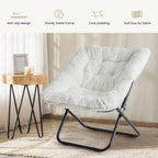 Soft Faux Fur Large Size Folding Lounge Reading Chair