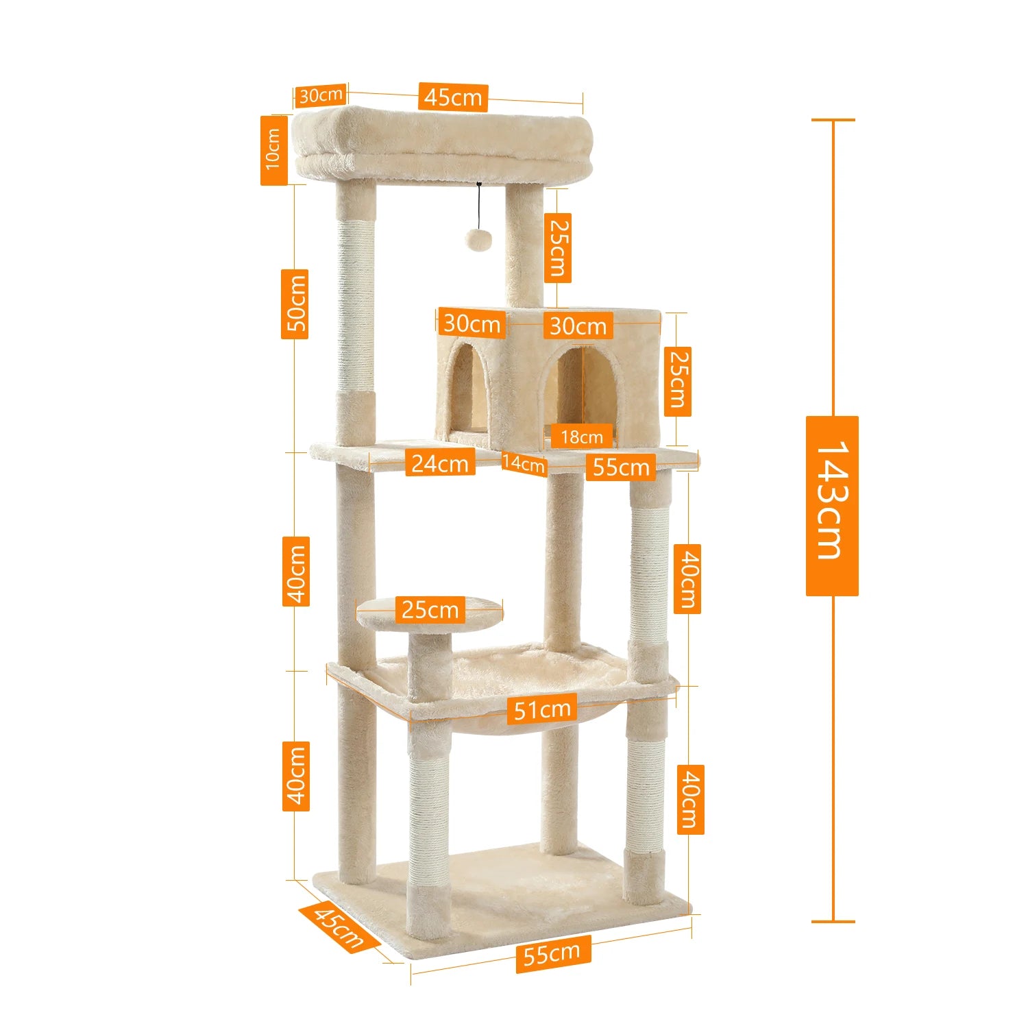 5-Level Cat Tower with Hammock