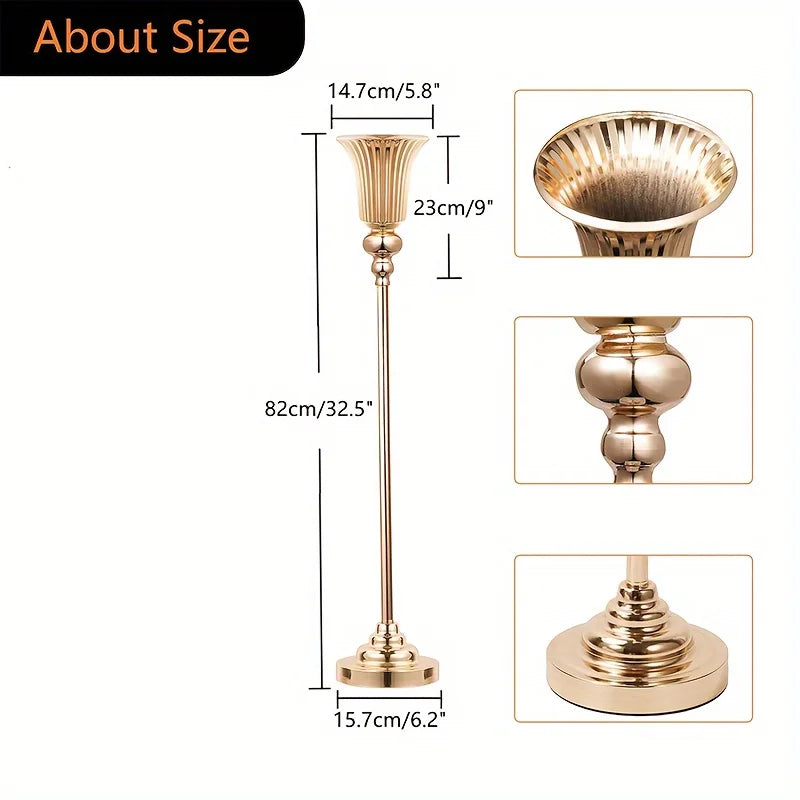Wedding Centerpiece Vase, Floor Vase - 32.5 Inch Multi-Purpose Metal Vase for Party Events, Christmas and Halloween Decorations