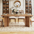 63-inch Dining Table for 4-6, Farmhouse Kitchen Table with Large Tabletop, Rectangular Eating Table for Dining Room, Living Room