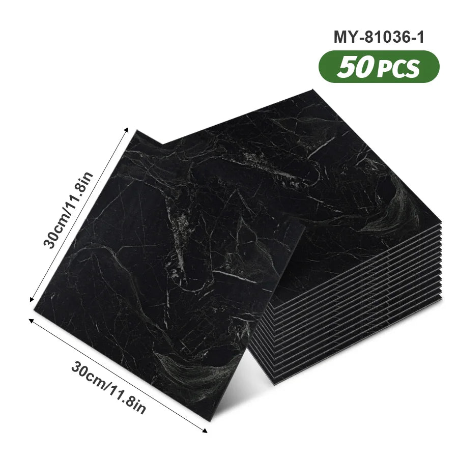 50pcs SXP Floor Sticker Peel and Stick 11.81x11.81in Self adhesive Wall Stickers Easy DIY 1.5mm thick Applies to any indoor