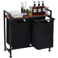 2 Section Sorter with Removable Laundry Bag and Top Shelf