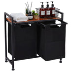 2 Section Sorter with Removable Laundry Bag and Top Shelf