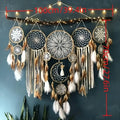 5-piece large Dream Catcher, Handcrafted Moon Dream Chaser,