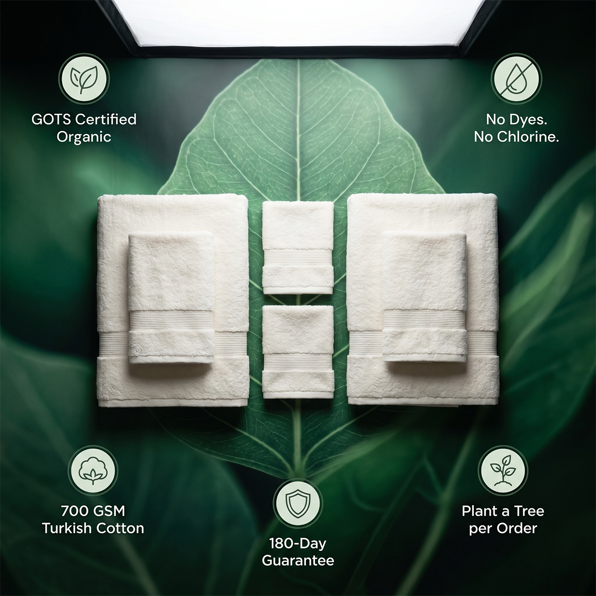 Luxury Organic Bath Six Piece Towel Set