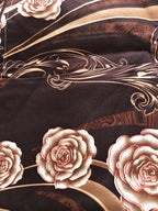 Tache Melted Gold Brown Floral Bed Sheet Set (2815FITFLT)