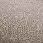Neutral Taupe Beige Sandy Elegant Matelasse Cotton Quilted Bedspread Set
