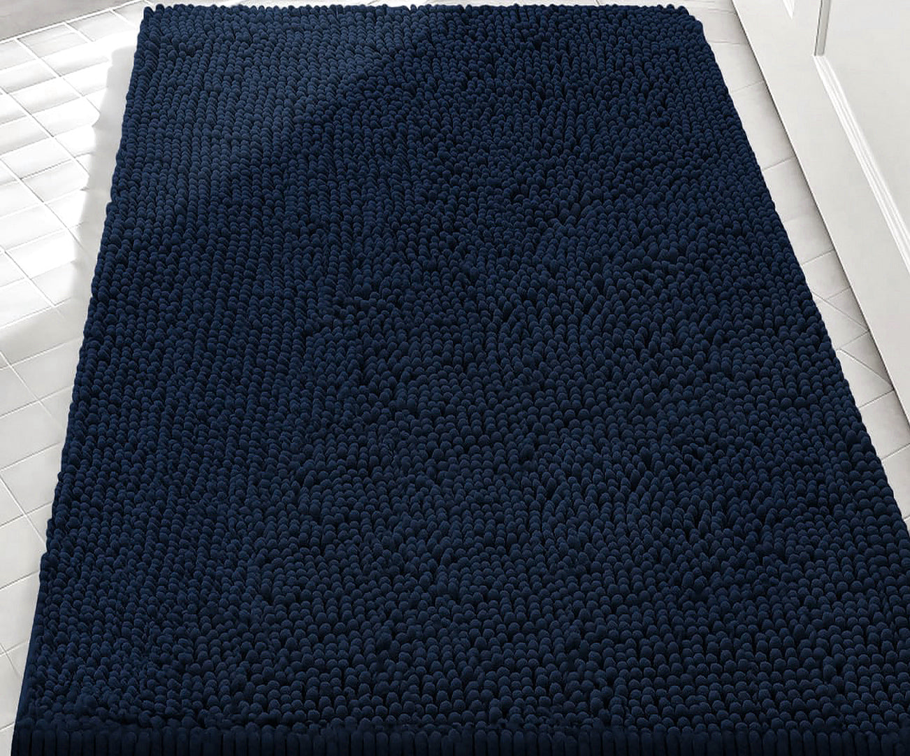 30"x20" - Navy Blue Soft Cozy Plush Chenille Bath Mat Bathroom Rug