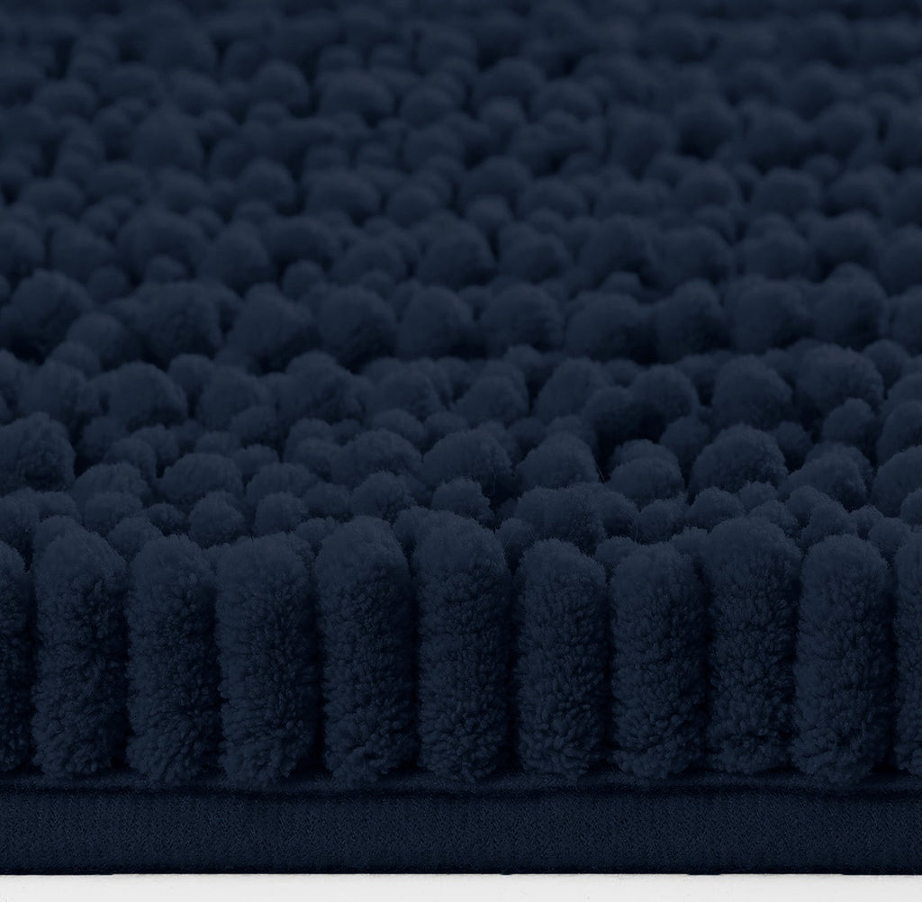 30"x20" - Navy Blue Soft Cozy Plush Chenille Bath Mat Bathroom Rug
